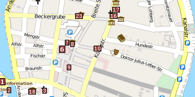 Stadtplan Löwen-Apotheke  Lübeck
